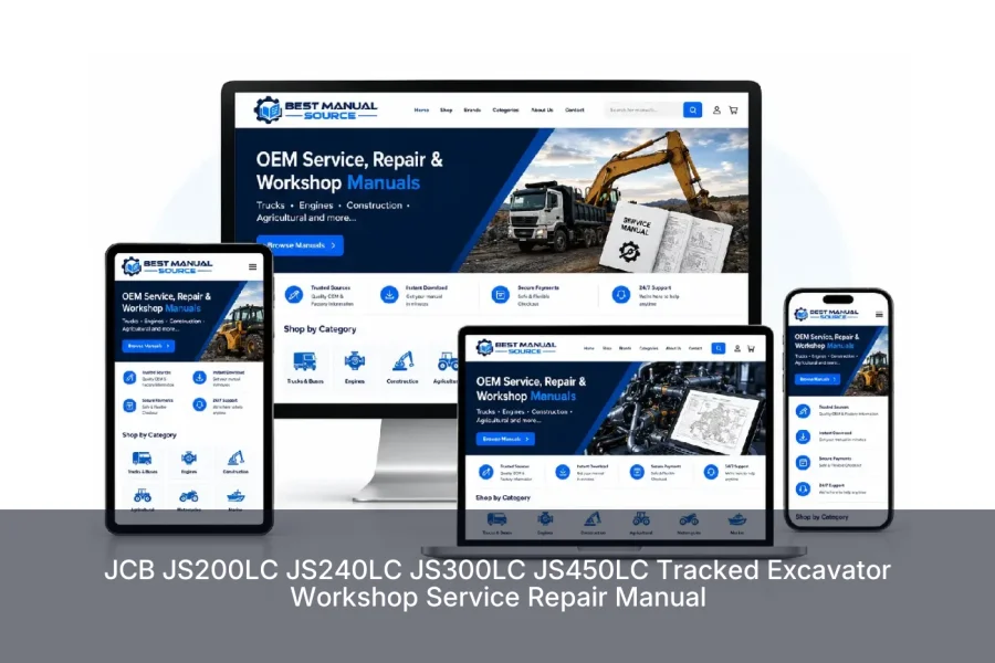 JCB JS200LC JS240LC JS300LC JS450LC Tracked Excavator Workshop Service Repair Manual